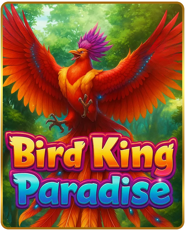 Bird King Paradise slot game with vibrant tropical bird spreading wings - free social casino game at Milkyways