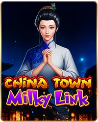 Milky Link China Town special slot game at Milkyway USA – elegant Chinese woman in traditional dress with butterfly hairpiece on starry night